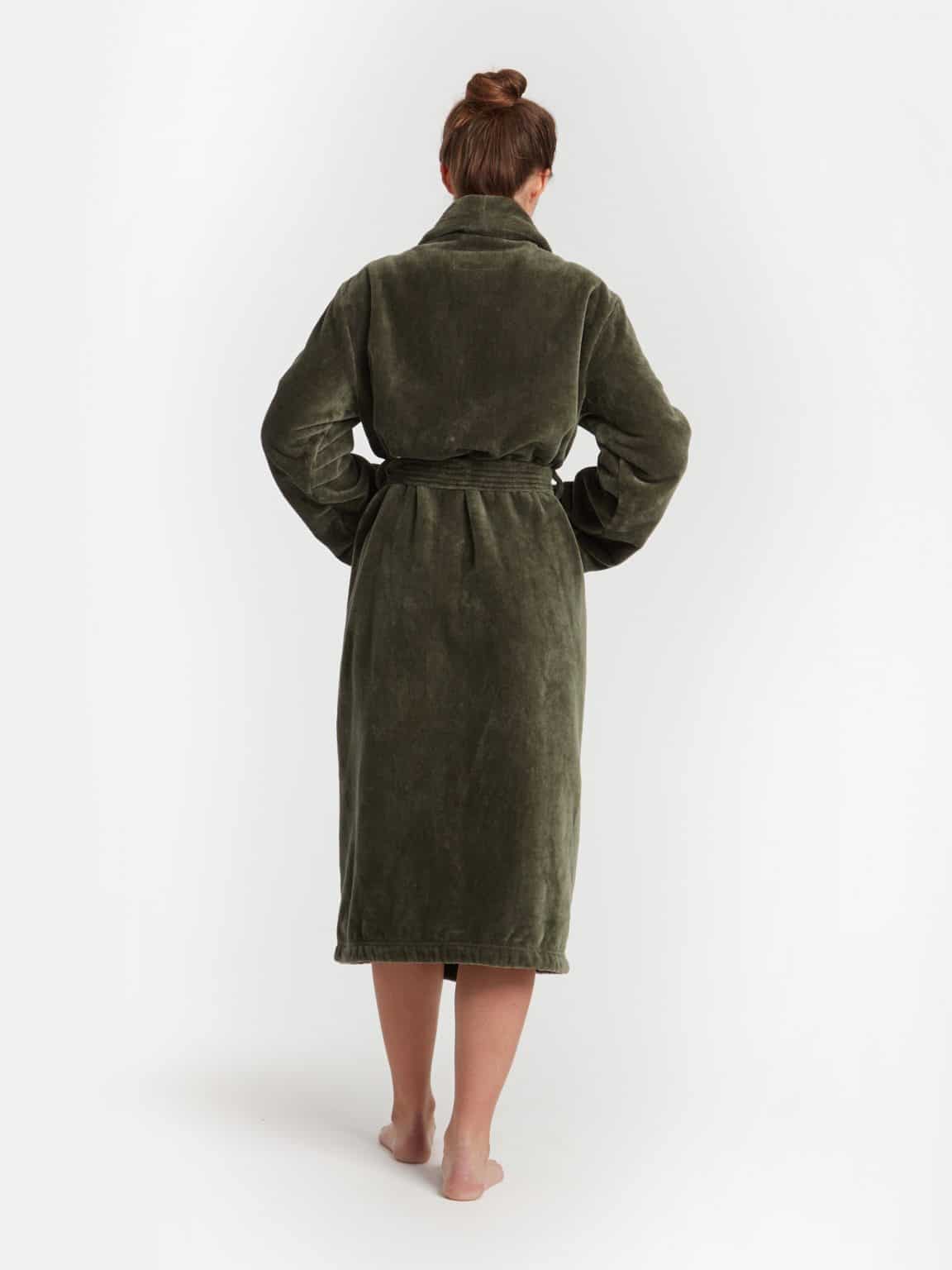 Torekov Bathrobe Forrest Green Lady
